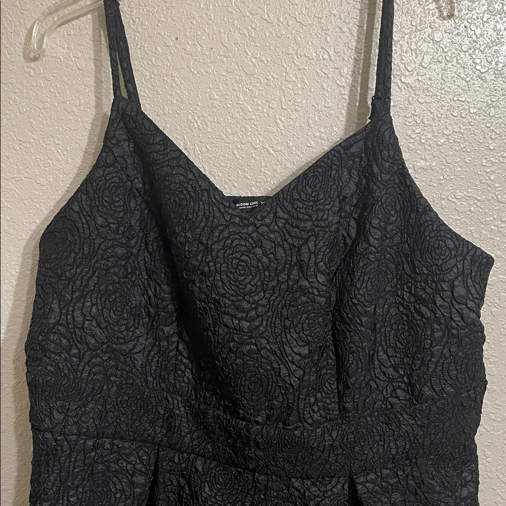 BloomChic A-line Rosette Black Mini Dress - Picture 4 of 13